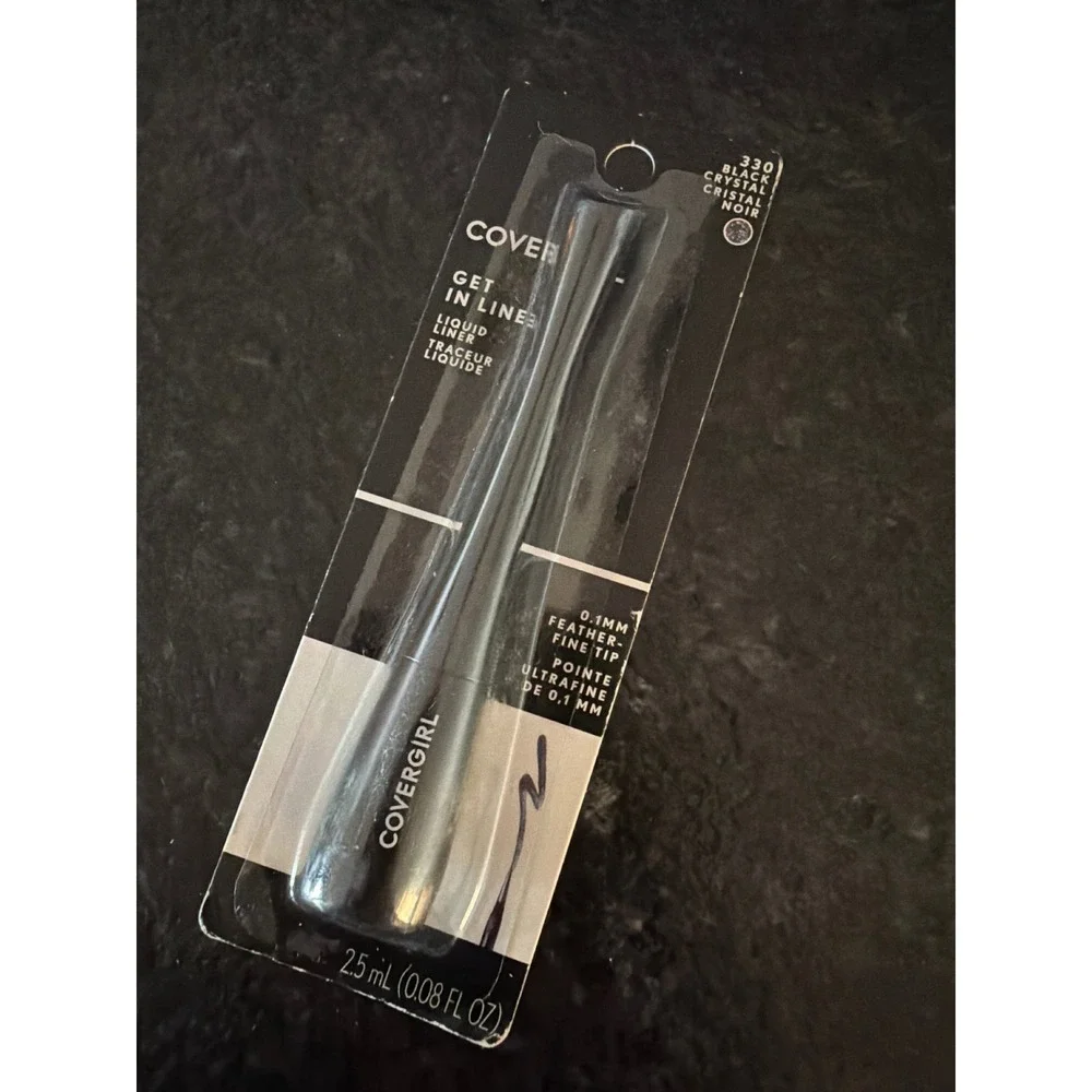 Covergirl Get In Line Liquid Eyeliner 330 Black Crystal 0.1mm Fine Tip 2.5ml